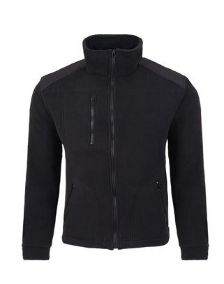 Czarny polar firmowy z haftem logo na lewej piersi, ciepła odzież reklamowa